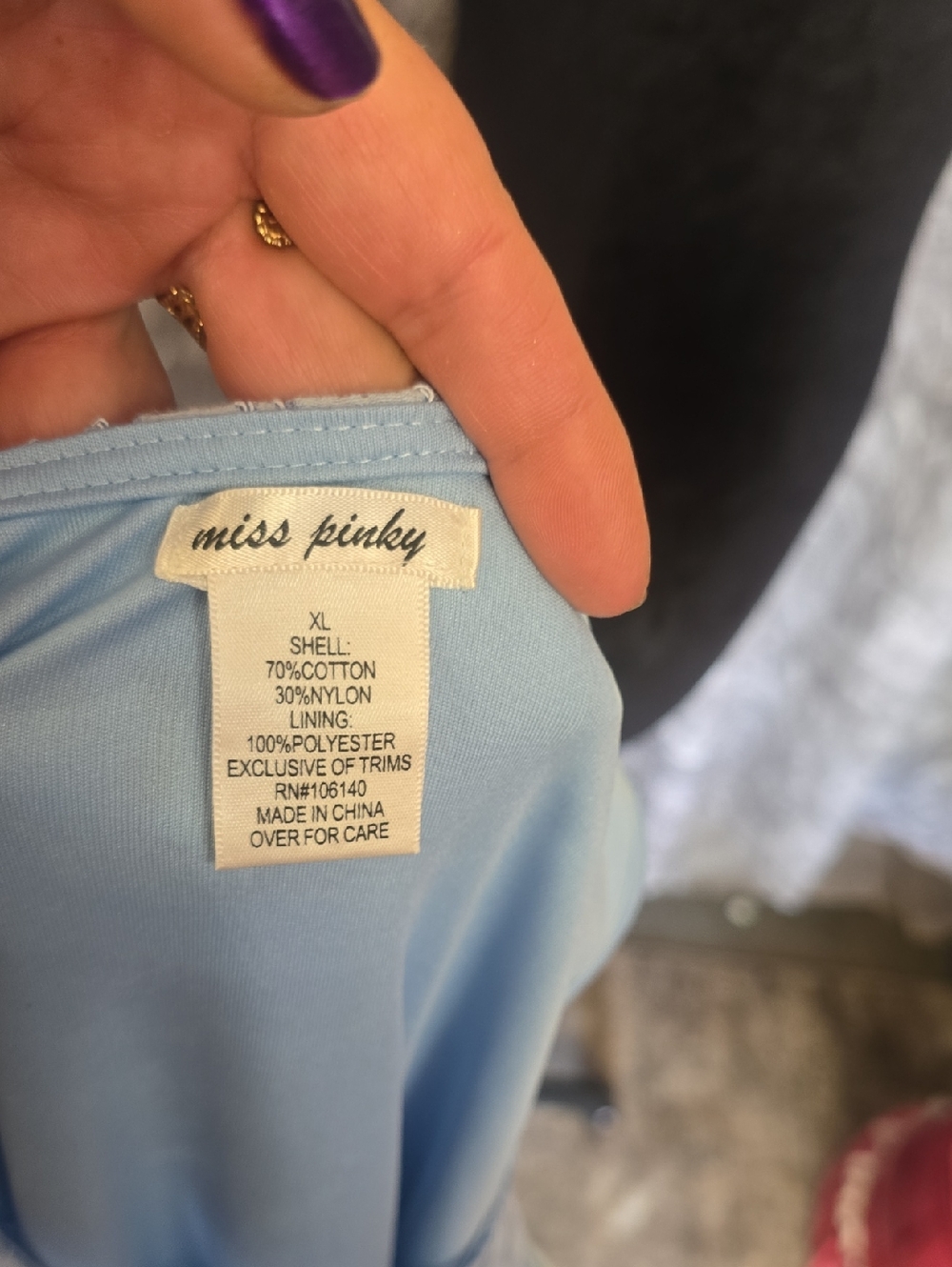 Miss Pinky Light Blue Women's Dress - Elegant Cotton Blend